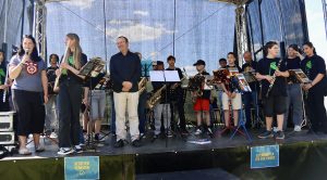 Gelungener Auftritt der Bläserklasse beim Mainuferfest in Großauheim